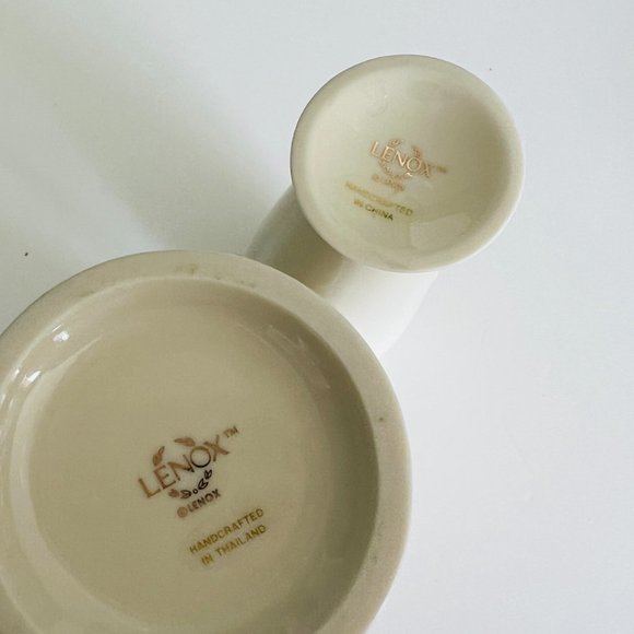 LENOX "Rose Blossom" Bud Vases Ivory & Gold - Picture 2 of 3